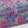 Casket for needlework "Drawn flowers on blue" 18x12x9.5 cm
