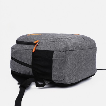 Male backpack on a zipper, 2 outer pockets, color gray color-2
