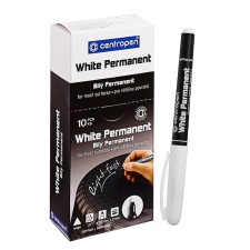 Permanent marker 2.5 mm centropen 2686, line 1.2 mm, white color