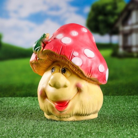 Garden figure "Frog on fly agaric" 19*21*26cm-1