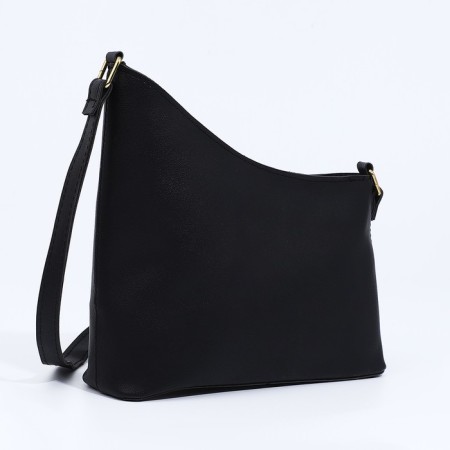 Bag Cross-Bodi with a zipper, black color-4