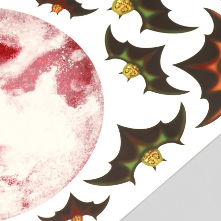 Sticking plastic interior phosphorus "Full moon and bats" 30x24 cm-2