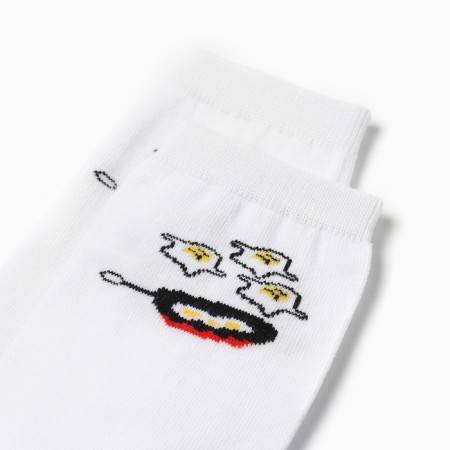 Women's socks "Eggs", white color, rr 23-25-1