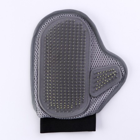 Mitten - comb with metal teeth, gray-1