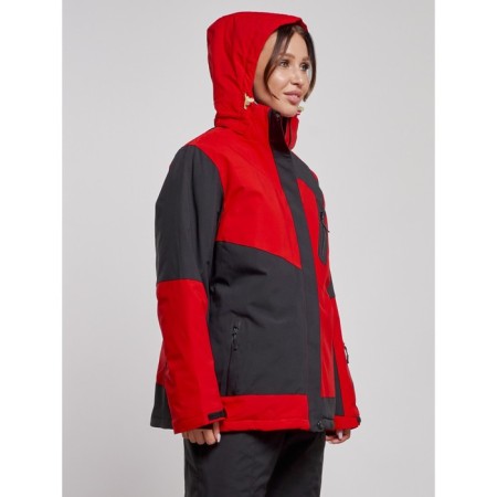 Ski jacket female winter, size 60, red color-11
