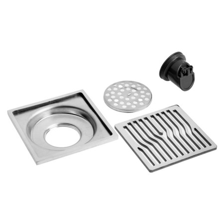Zein gap, 100x100 mm, vertical, d = 32 mm, stainless steel, chrome-6