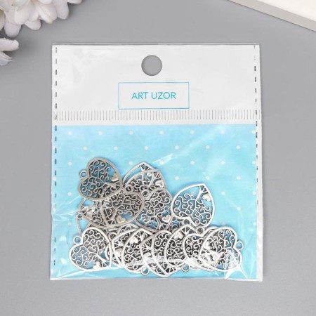 Decor for creativity Metal "Tree in the Heart" silver 1.8x1.7 cm-3