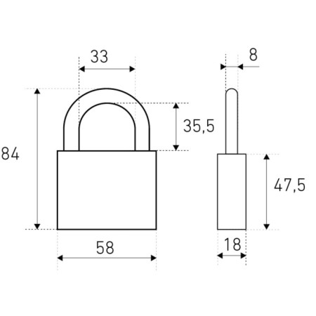 The castle of the hinged "standard" HG-360, D = 7 mm, the color is gray-1