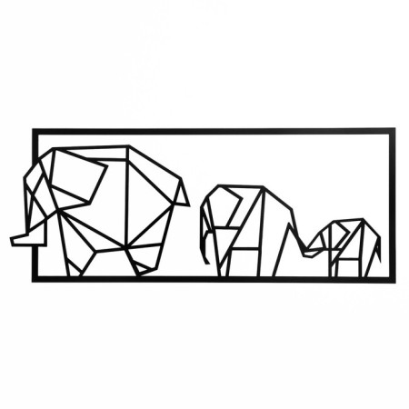 Panel Metal "Elephant Family" 60x24cm