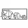 Panel Metal "Elephant Family" 60x24cm