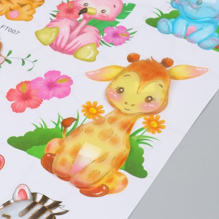 Plastic sticker multi -layer "Cute animals" 50x35 cm-1
