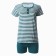 Women's set (T -shirt/shorts), emerald strip color, size 48