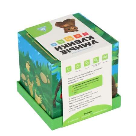 Board game "Smart cubes. Study animals ", 1+-9