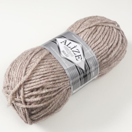 Yarn "Superlana Maxi" 75% acrylic, 25% wool 100m/100g (207 gray-beige)-1