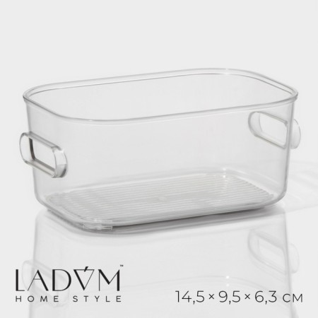 LADOM storage container, 14.5 × 9.5x6.3 cm, transparent color