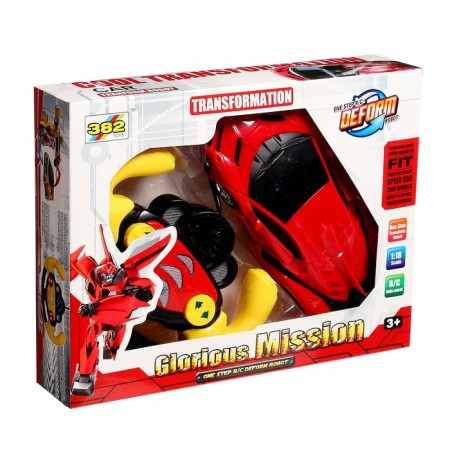 Robot radio -controlled "sportsar", transforms, light and sound effects, mix-15