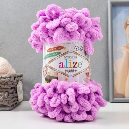 Yarn "Puffy" 100 % micropoliester 9m/100g (378 orchid)