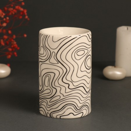 Aroma lamp ceramics "You are free" white 7.2x7.2x11.6 cm-2