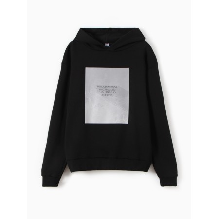 Jumper (sweatshirt) men's minku: be good, black color, rr 46-3