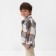 Children's shirt kaftan insulated, gray-beige color, size 30 (98-104 cm)