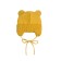 A cap on ties with ears children's Amarobaby Pure Love Bear, with a lining, size 38-40 cm, yellow color