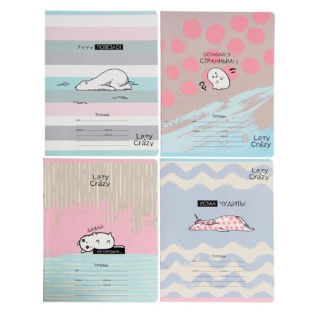 Notebook 24 sheets in the Lazy Crazy cage, cover coated cardboard, offset unit, mix