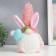 Doll Interior Light "Gnome in a cap with bunny ears, sequins" Pink 30x8x8 cm