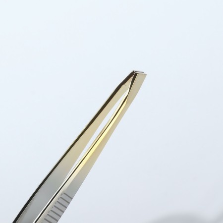 Pinzet beast, wide, 9 cm, silver/golden color, RU-0142-1