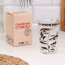 A glass of faceted in gift packaging 