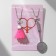 Kulons "Uzolnutini" racket and oxide, white-pink color in silver, 40 cm