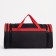 Road bag on a zipper, with an increase, 3 outer pockets, a long belt, black/red color
