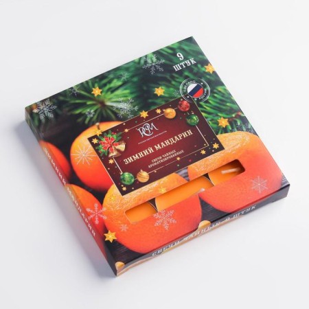 A set of tea candles flavored "Winter Mandarin", 10g, 9 pieces-2