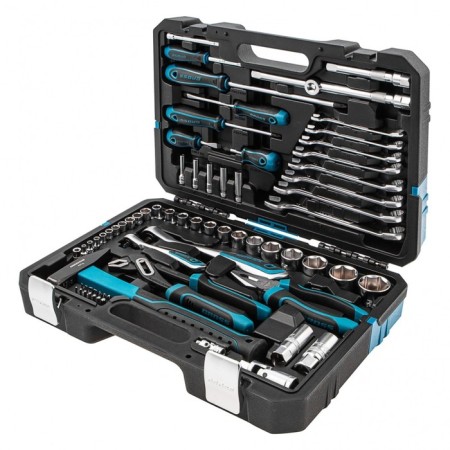 Tool set GROSS 14156, 76 items, 120 teeth, CRV 1/4 ", 1/2"
