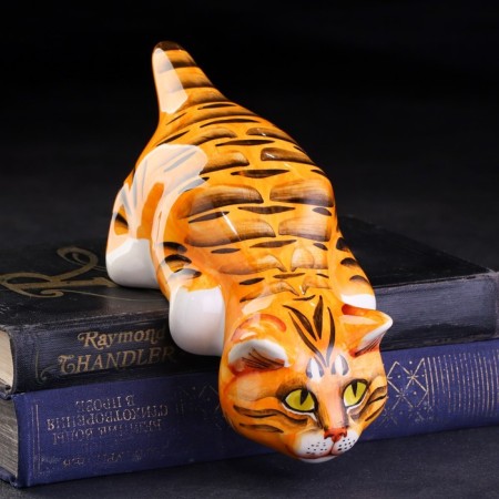 Porcelain figurine "Cat Barsik Red", 20 cm