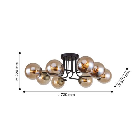 Modestus chandelier, 8x40W E14, brown color-4