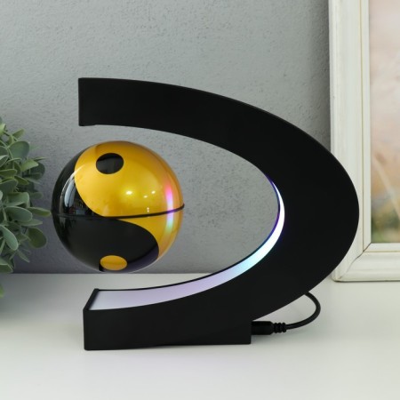 Levitative souvenir "Yin-Yang" Black ball d = 8.5 cm 17.4x8.5x17.4 cm