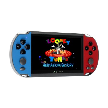 Game console X7 Plus, AV cable, 8 bits, 7000 games, blue-red-3