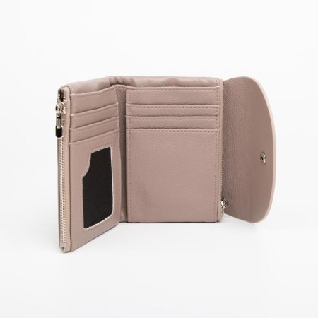 Wallet on the button, beige color-2