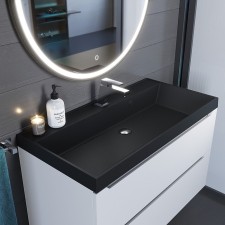 Sink uperwood Classic Quartz 100 cm, quartz, black matte, coal