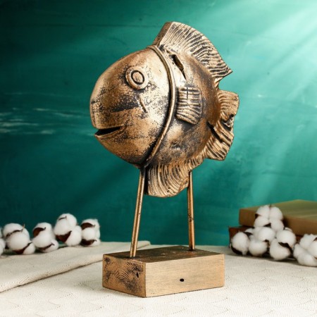 Figure "Fish on the stand" of bronze, 36cm
