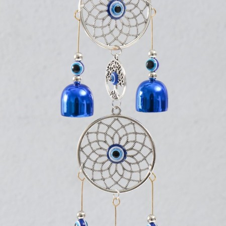 Wind music metal, plastic "Circles of flowers from the evil eye" 5 bells h = 30 cm-2
