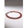Bracelet with rhinestones "shining" three rows, red color in silver, 18 cm