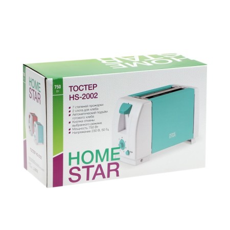 Toster Homestar HS-2002, 750 W, 7 frying modes, 2 toasts, turquoise-5