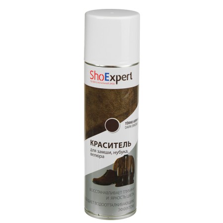 ShoEXPERT suede paint, dark brown color, aerosol, 250 ml