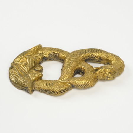 Panel with the suspension "Snake in the Flower" Old Gold, 12x7x1cm-1