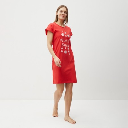 Tunic (dress) homemade female, red color, size 46-1