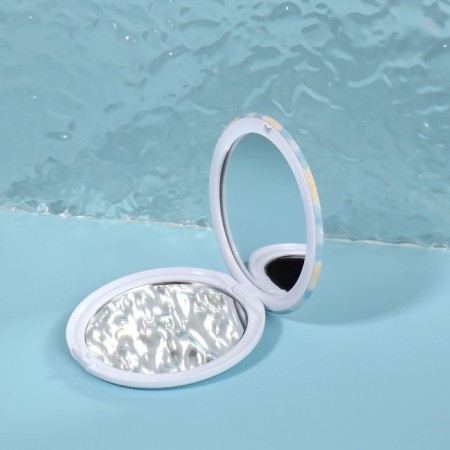 Mirror folding "tenderness", d = 7.5 cm, blue color-3