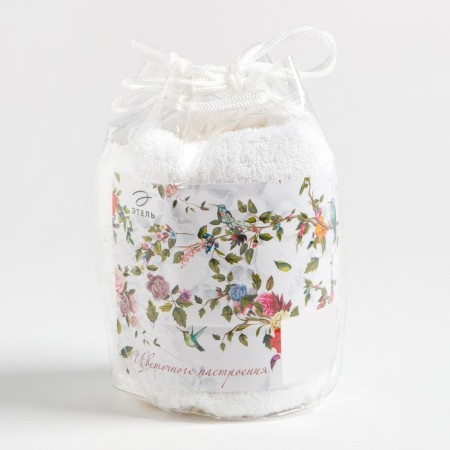 Towel Gift Ethel "Flower mood" Color white, 50x90cm, 100% cotton, 340 g/m2-4