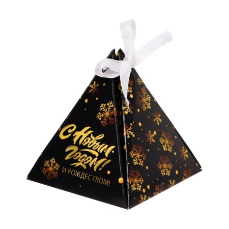 New Year. Bonbonniere, New Year's gift packaging "Christmas", 7 × 7 × 7.5 cm.-2