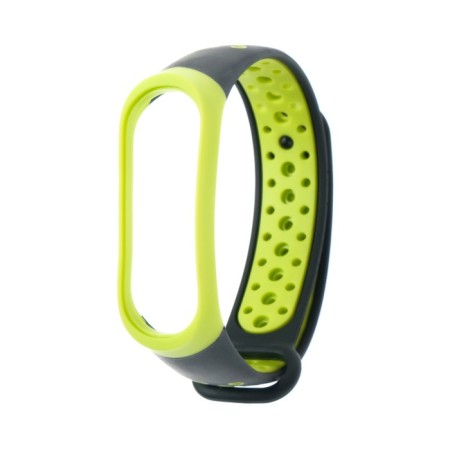 Mi Band 3/4 Luazon fitness bracelet strap, with perforation, black and green